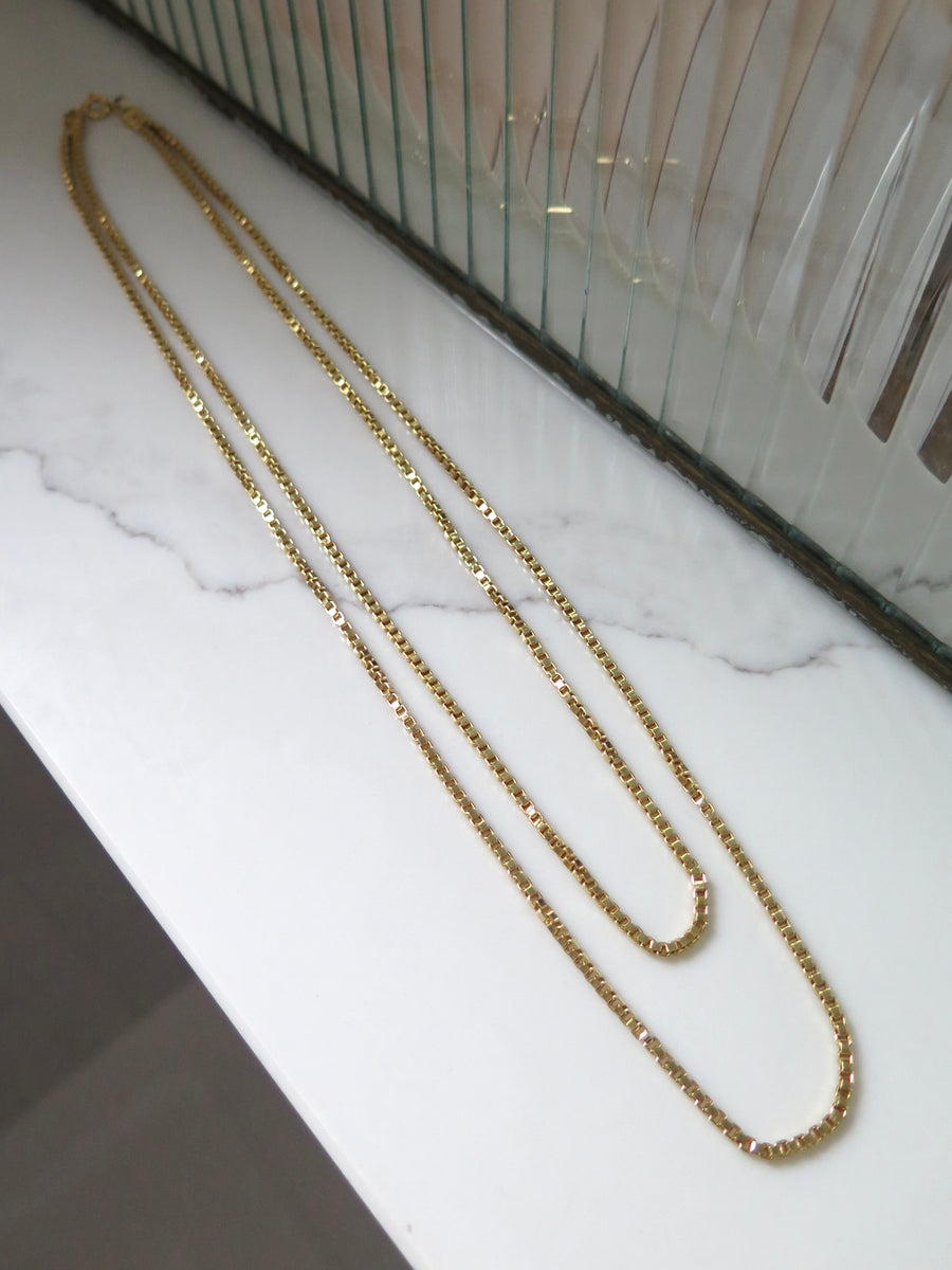 Gold Plated Layered Box Chain - 23