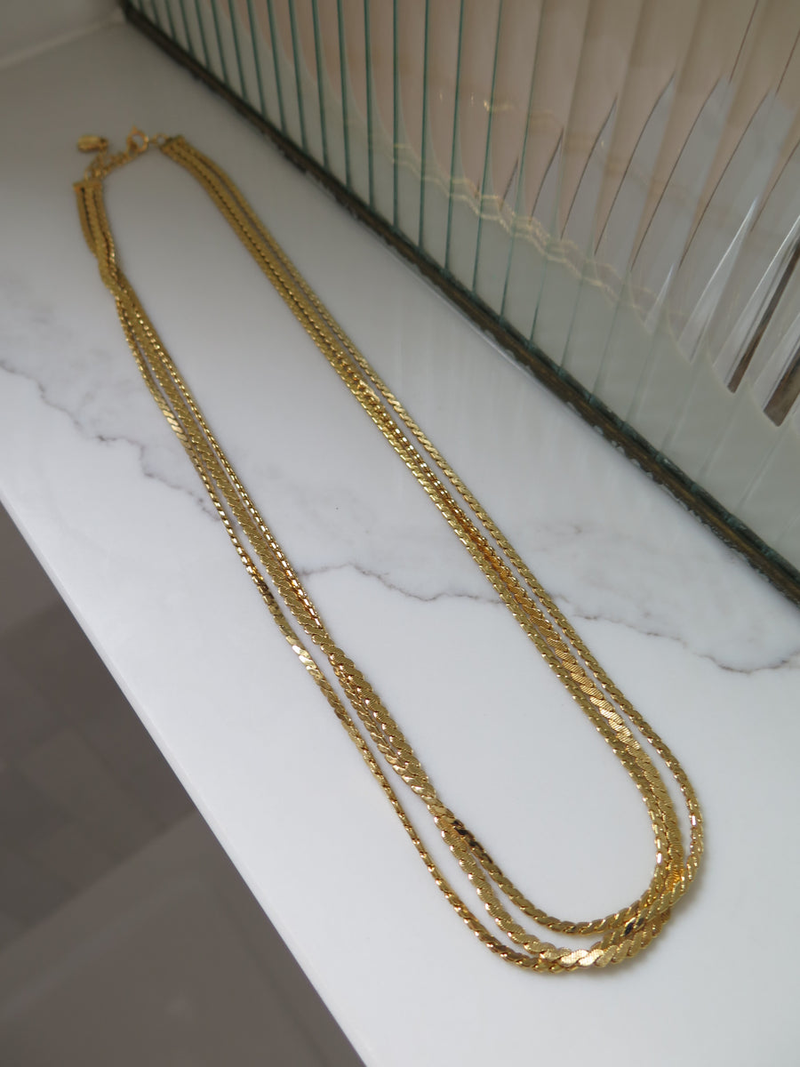 Gold Plated Layered Flat Chain 23