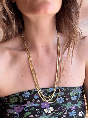 Gold Plated Layered Flat Chain 23
