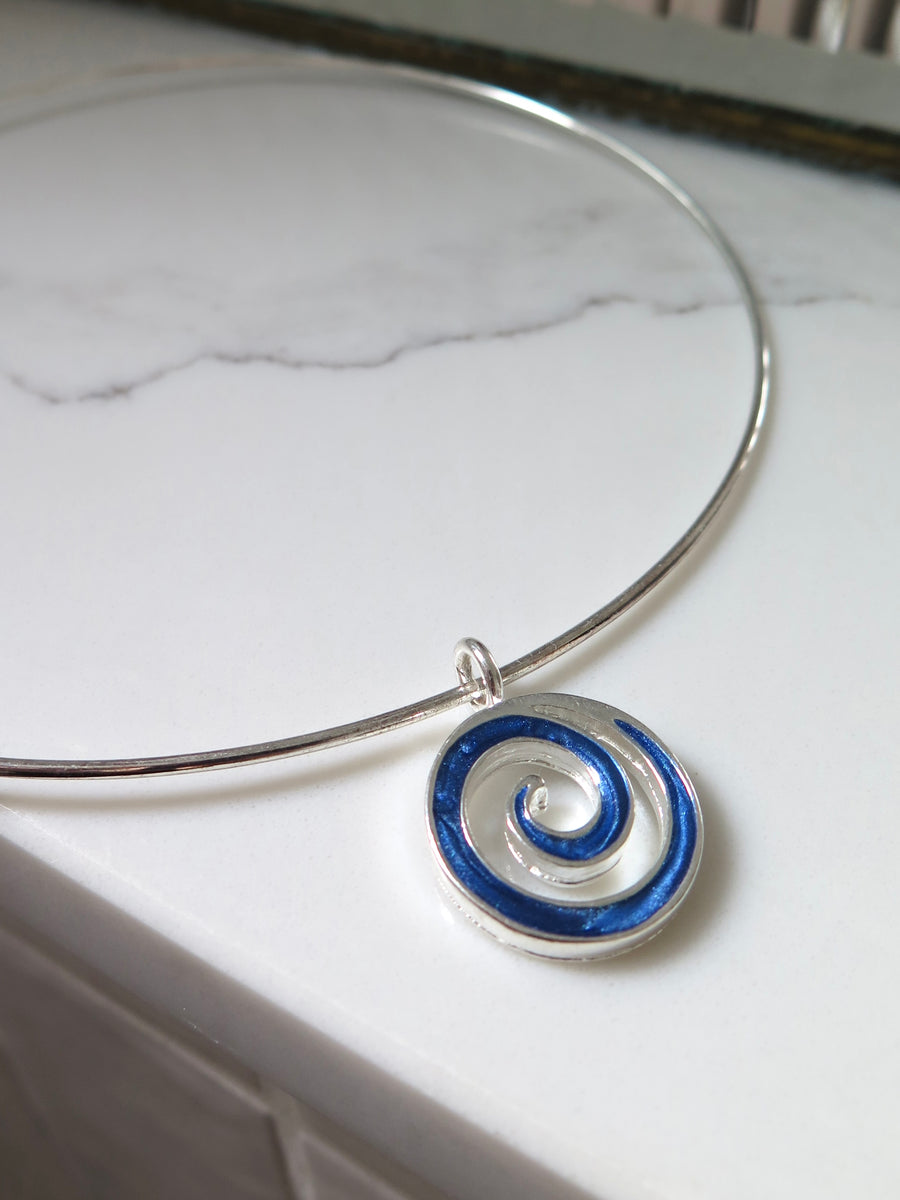 Silver Plated Swirl Charm Choker