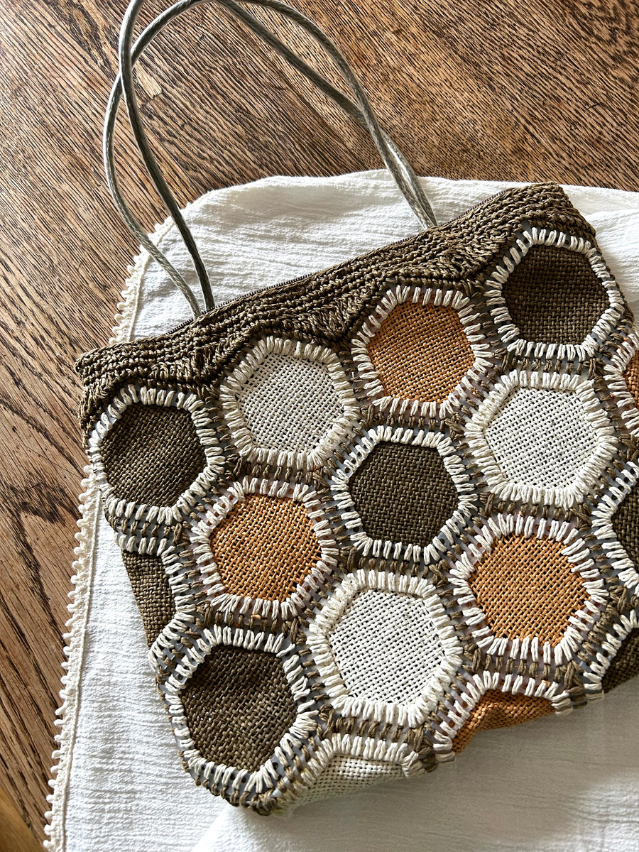 Straw Geometric Bag