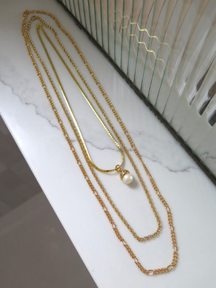 Gold Plated Layered Necklace Set - The Natasha