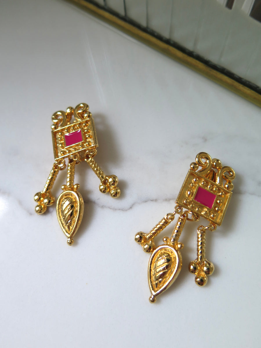 Gold Plated Charm Clip-On Earrings