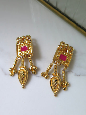 Gold Plated Charm Clip-On Earrings