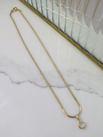 Gold Plated Diamante Necklace - 14