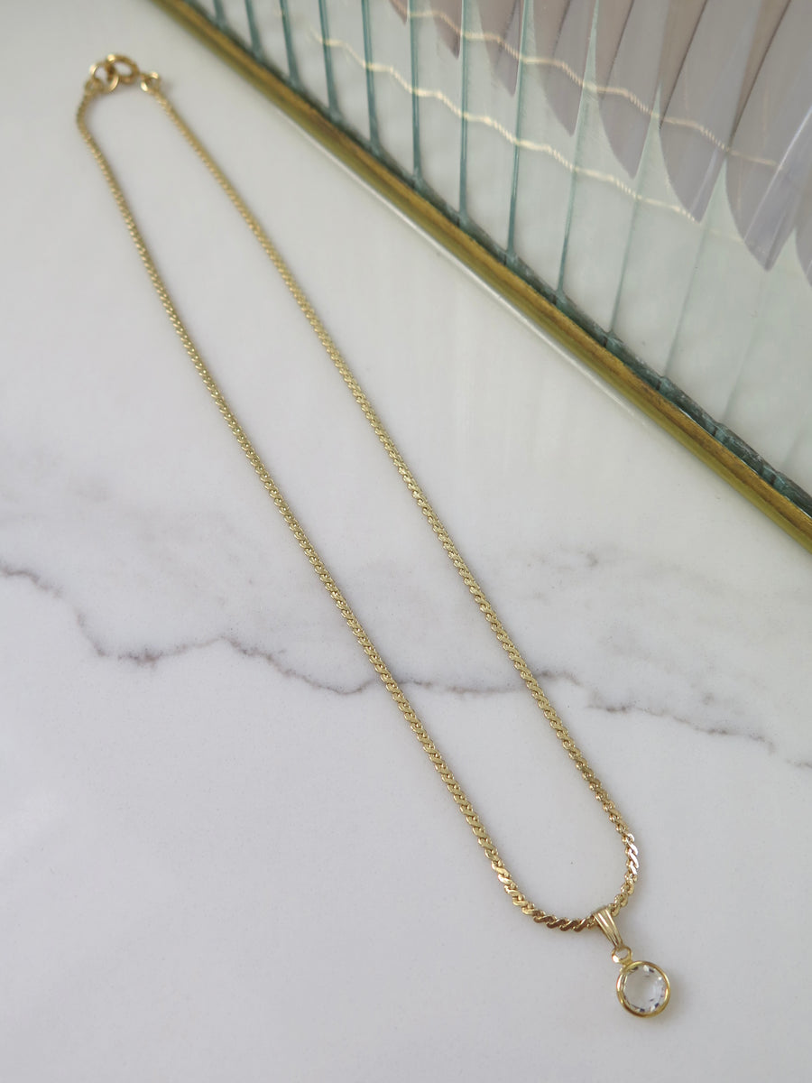Gold Plated Diamante Necklace - 14