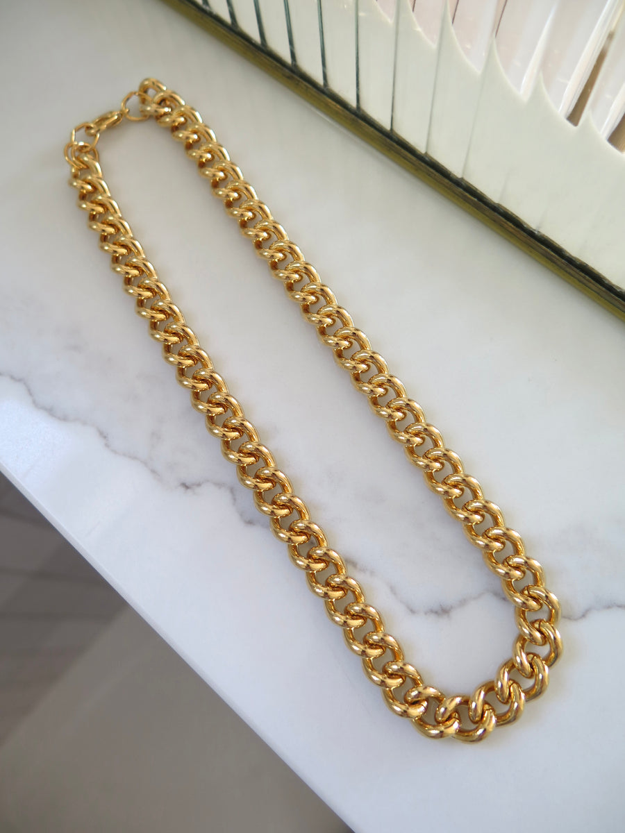 Gold Plated Chunky Chain Necklace - 16”