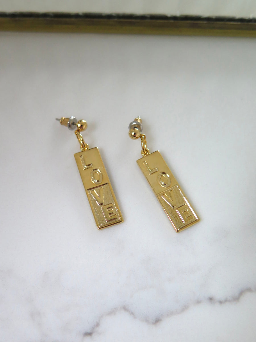 Gold Plated Love Earrings