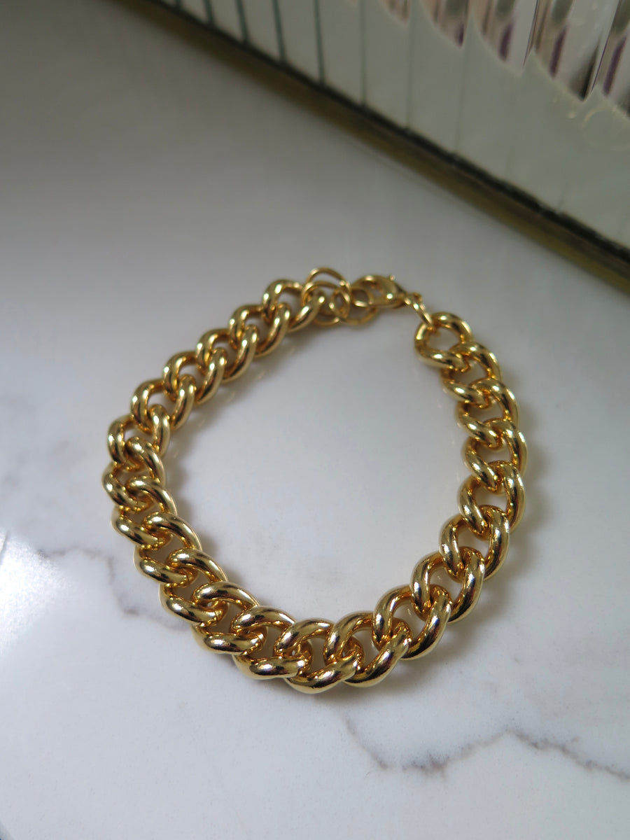 Vintage Gold Plated Chunky Chain Bracelet