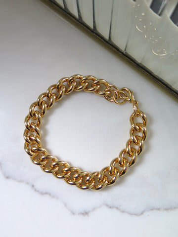 Vintage Gold Plated Chunky Chain Bracelet
