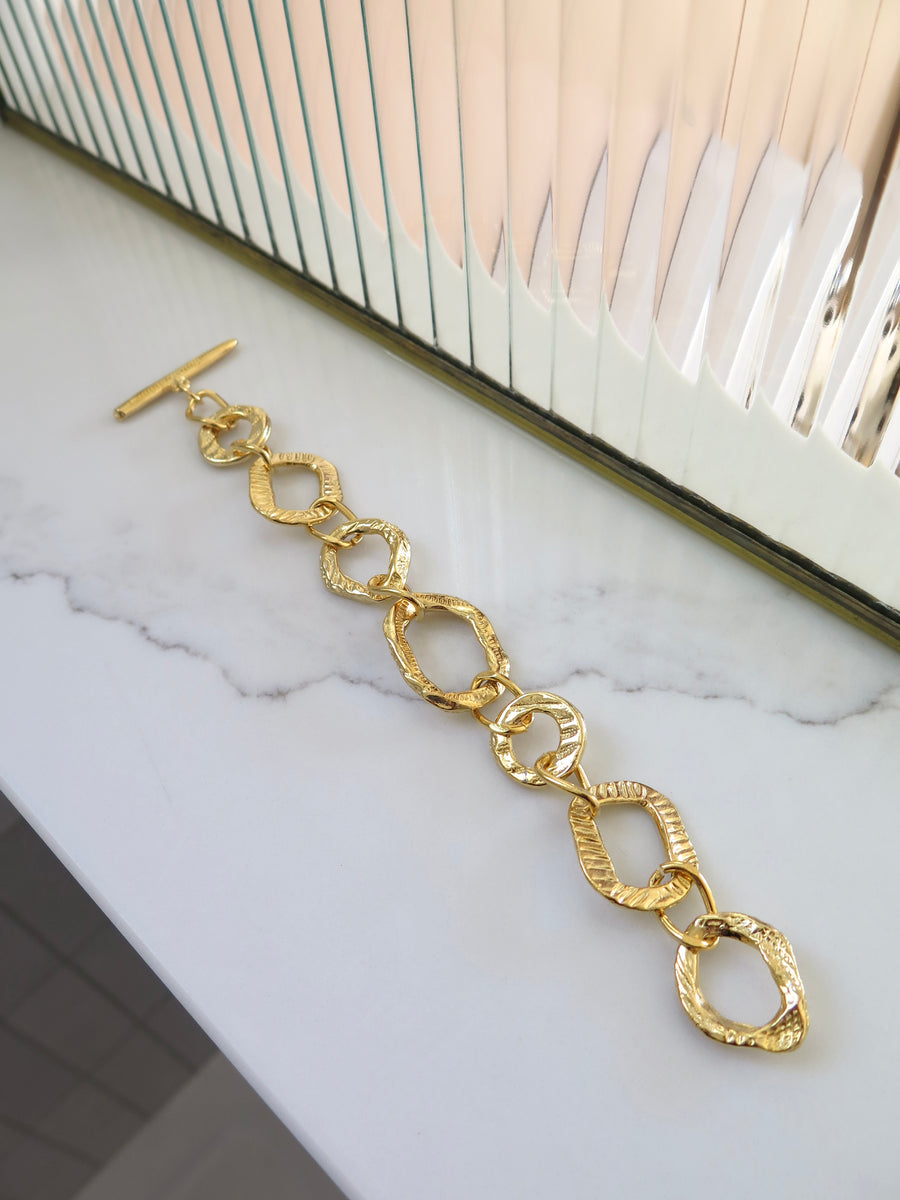 Gold Plated Irregular Chain Bracelet