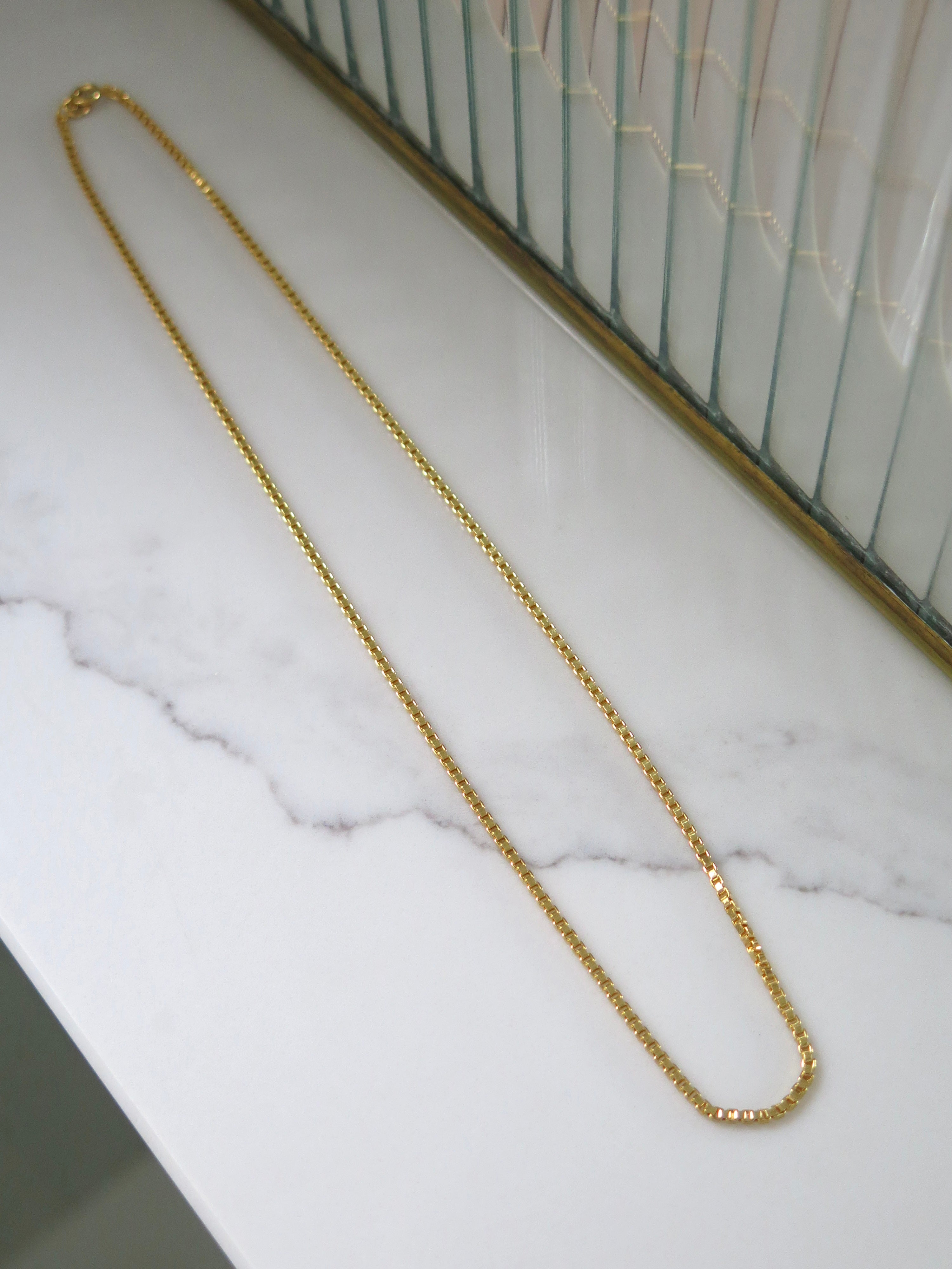 Gold Plated Box Chain - 18