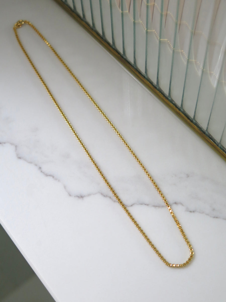 Gold Plated Box Chain - 18