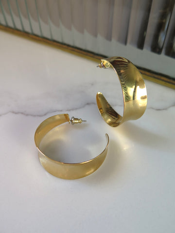 Gold Plated Curved Hoops