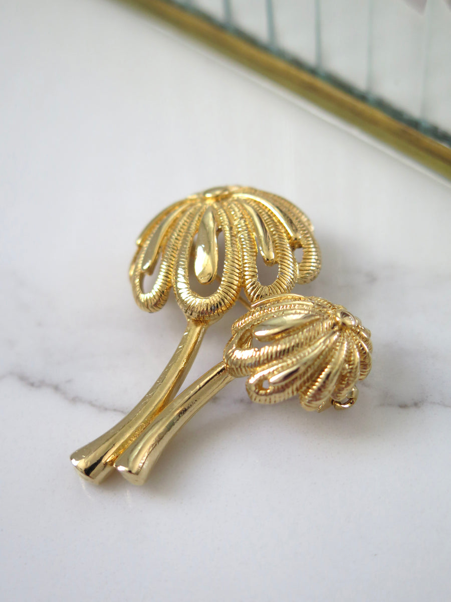 Gold Plated Palm Brooch