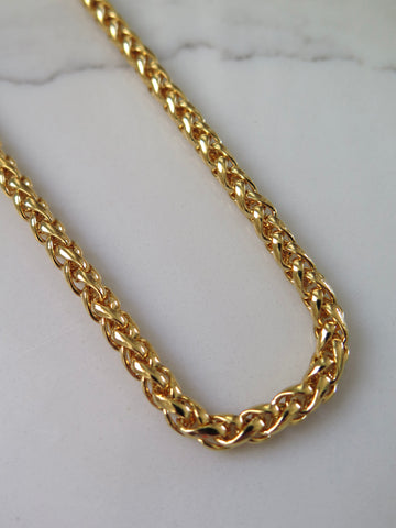 Gold Plated Rope Chain Necklace - 16