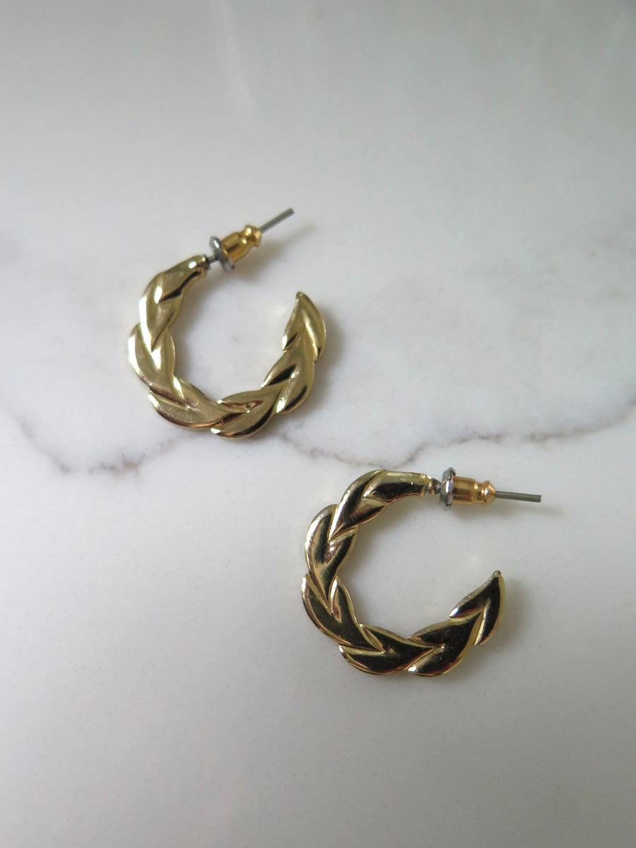 Gold Plated Flat Half Hoops