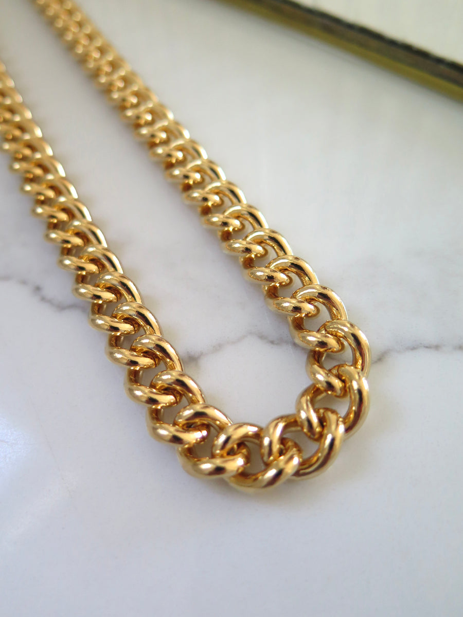 Gold Plated Chunky Chain Necklace - 16”