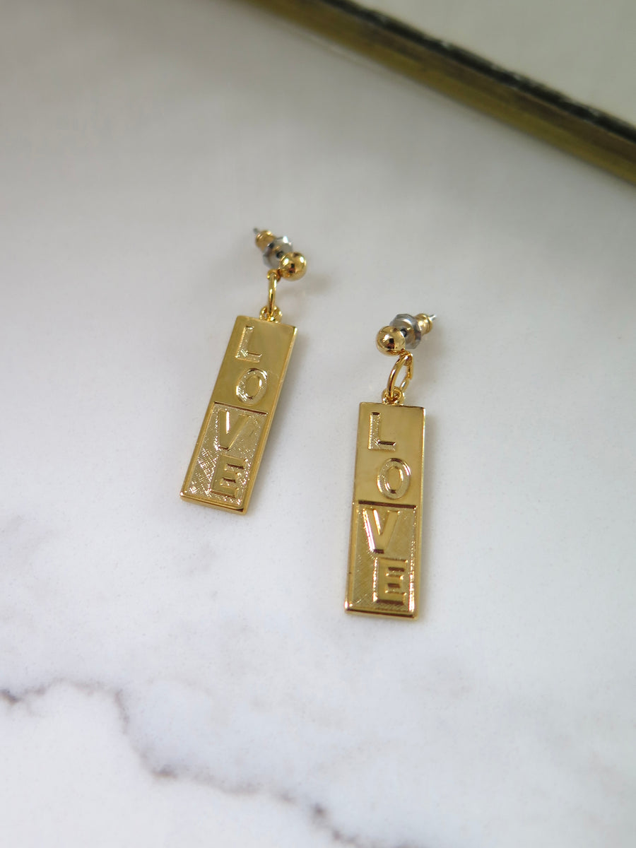 Gold Plated Love Earrings