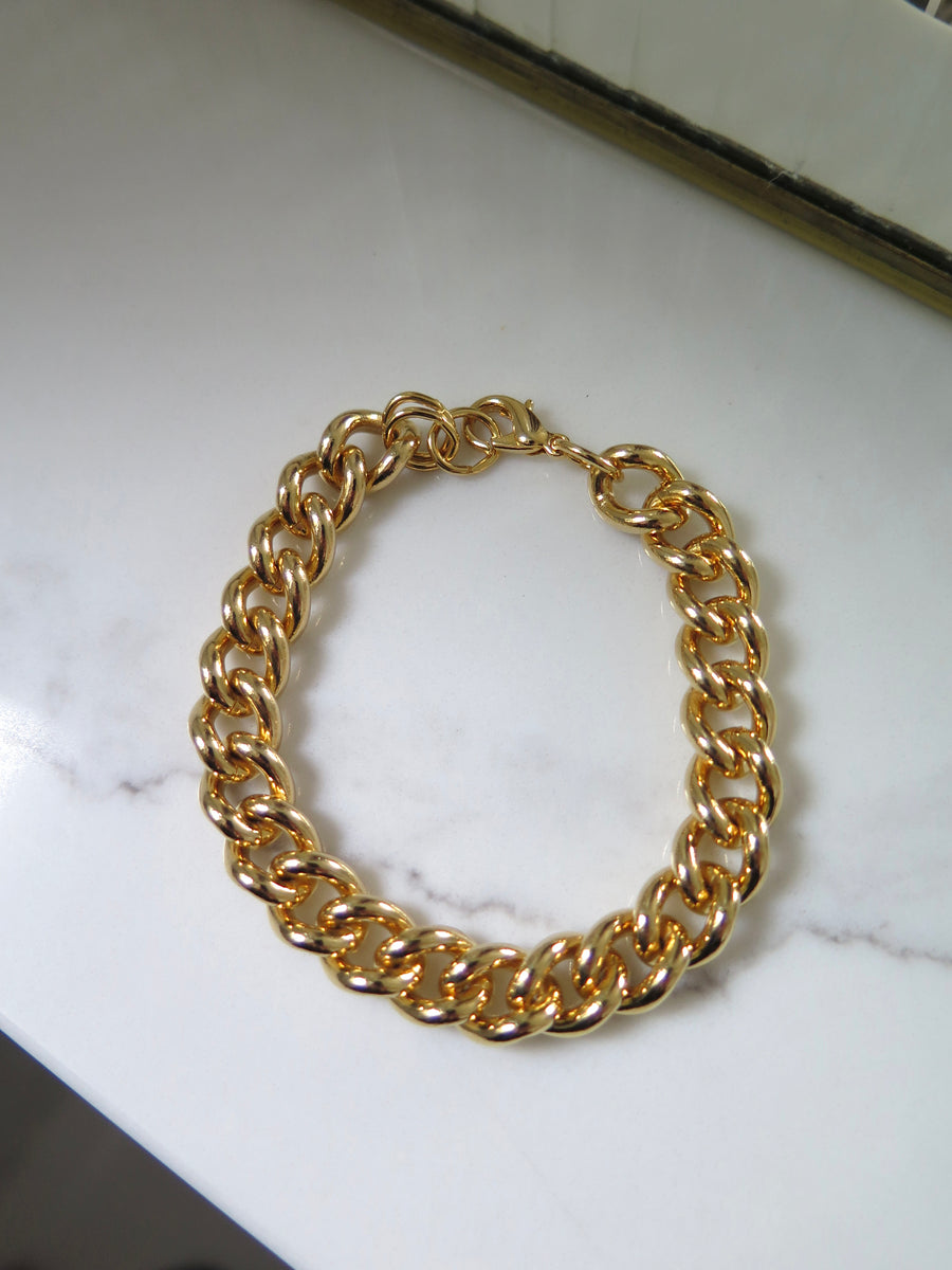 Vintage Gold Plated Chunky Chain Bracelet