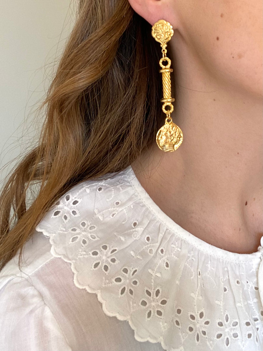 Gold Plated Coin Earrings