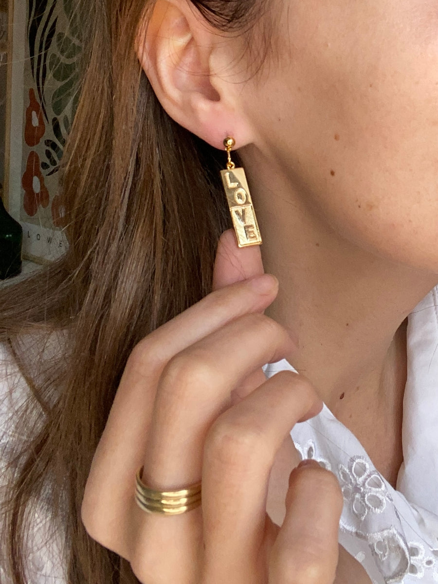 Gold Plated Love Earrings