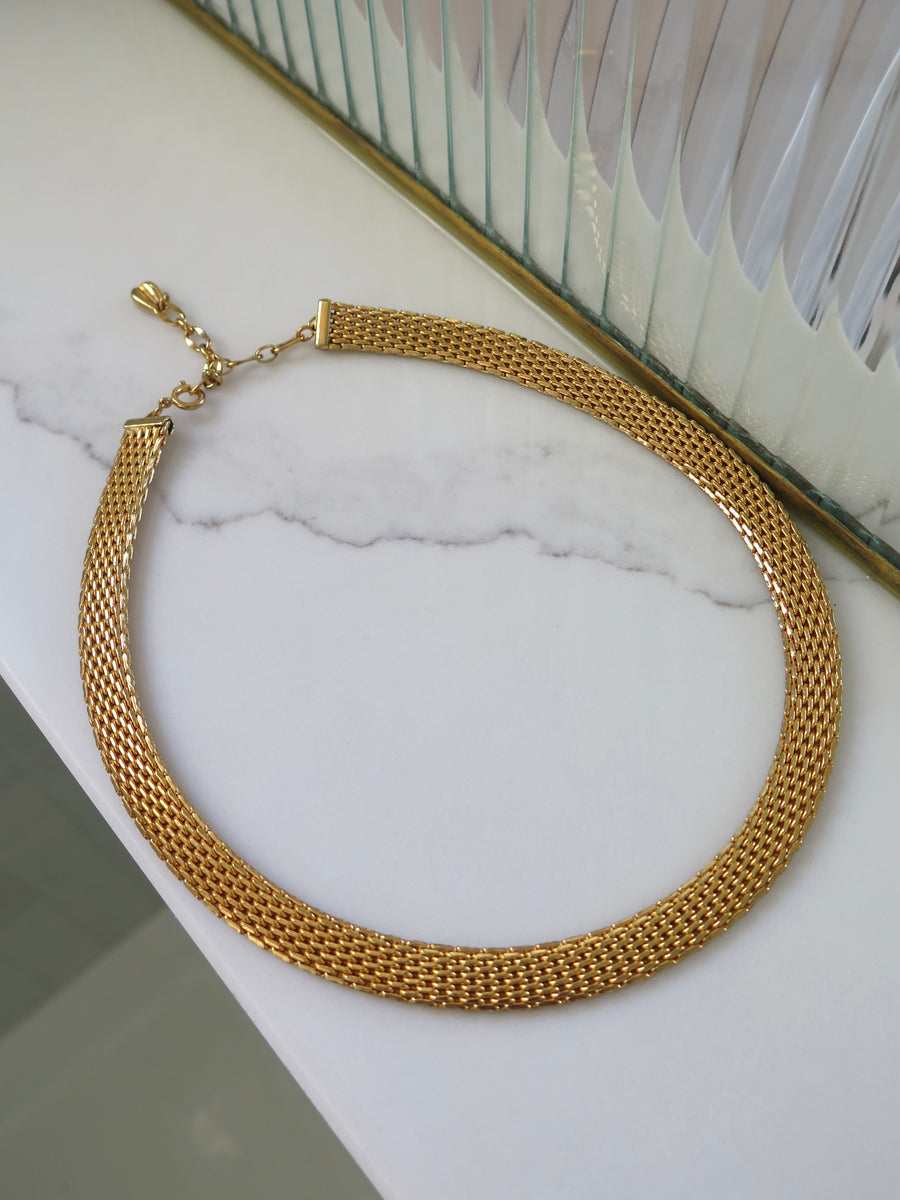 Gold Plated Flat Chain Necklace - 15-18
