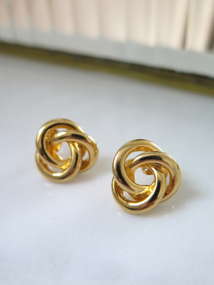 Gold Plated Knot Stud Earrings