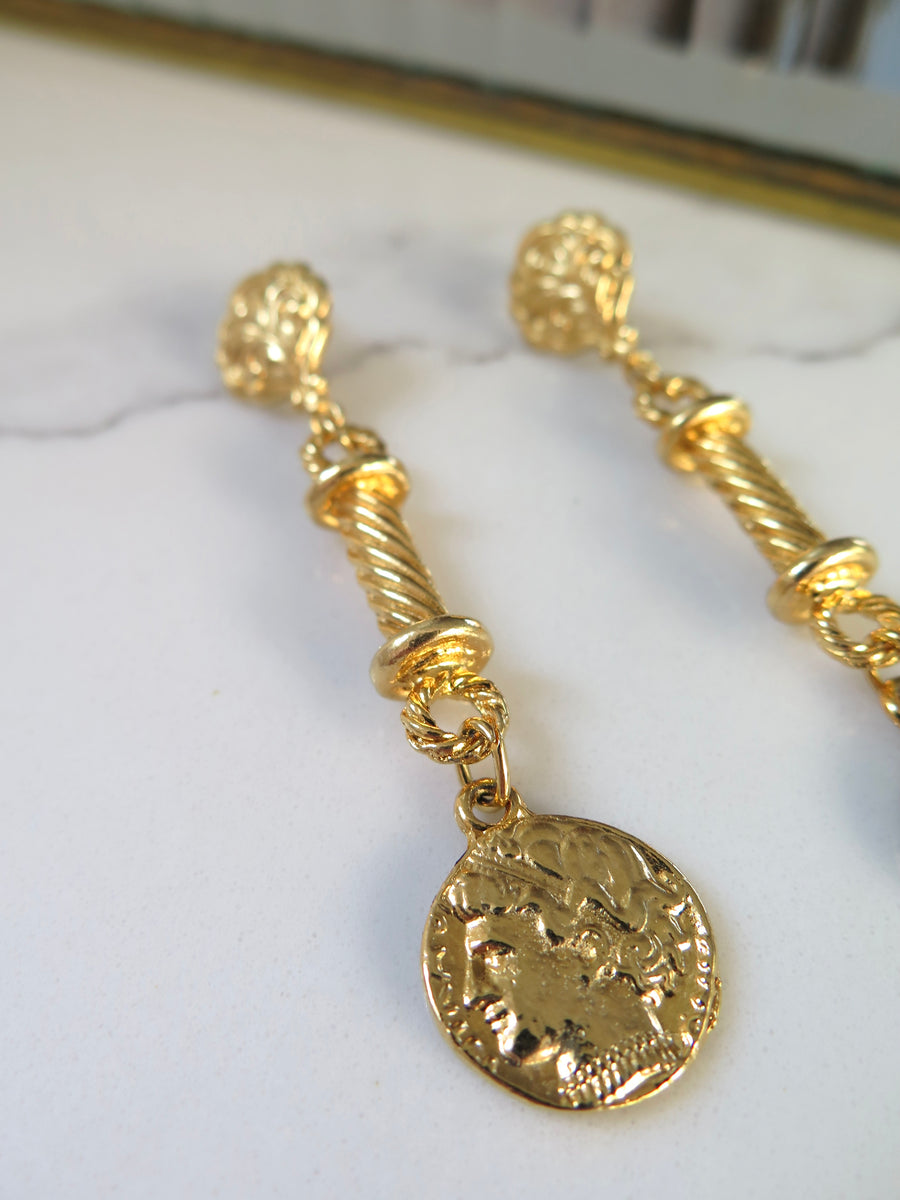 Gold Plated Coin Earrings