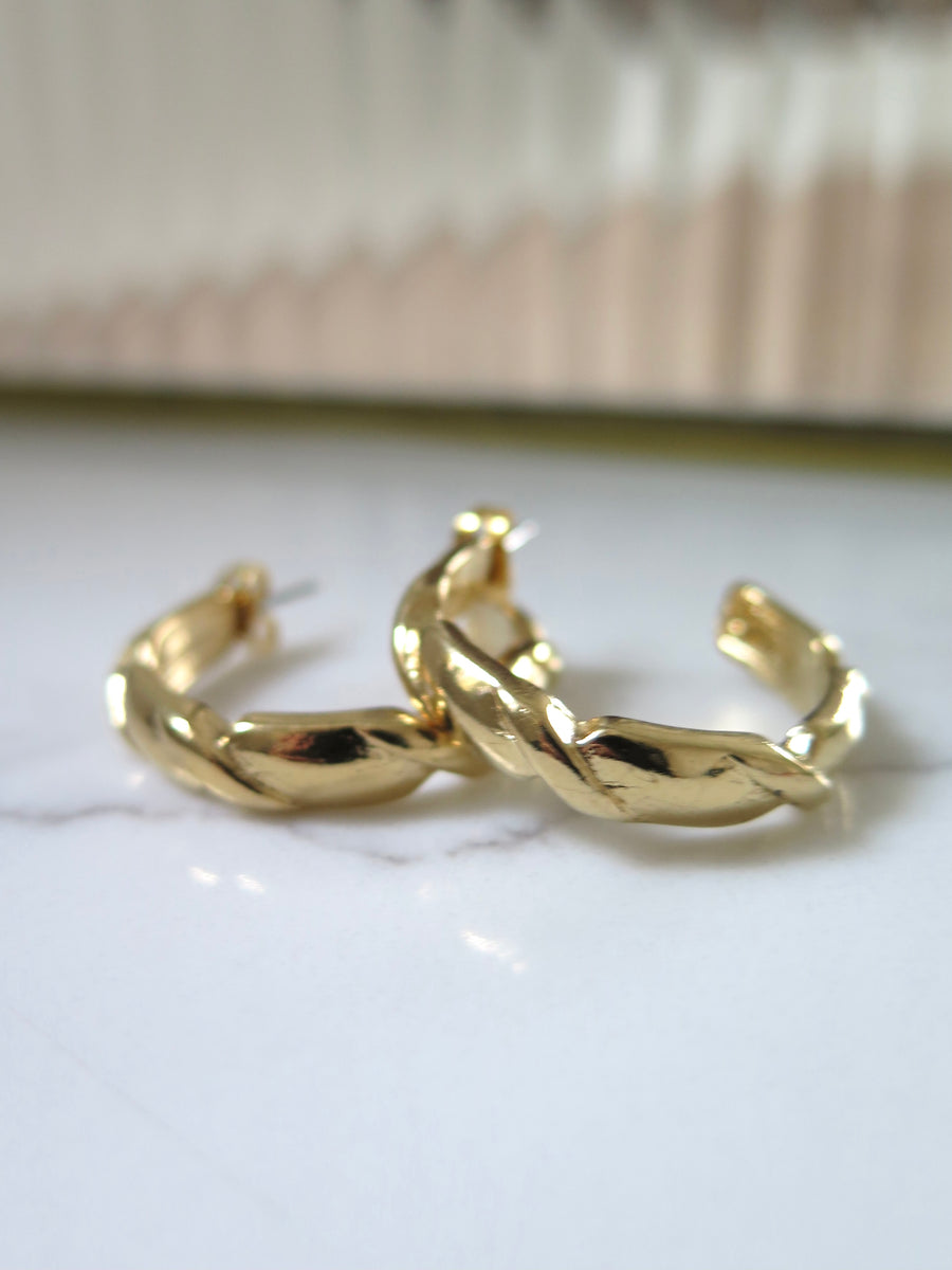 Gold Plated Twist Hoops