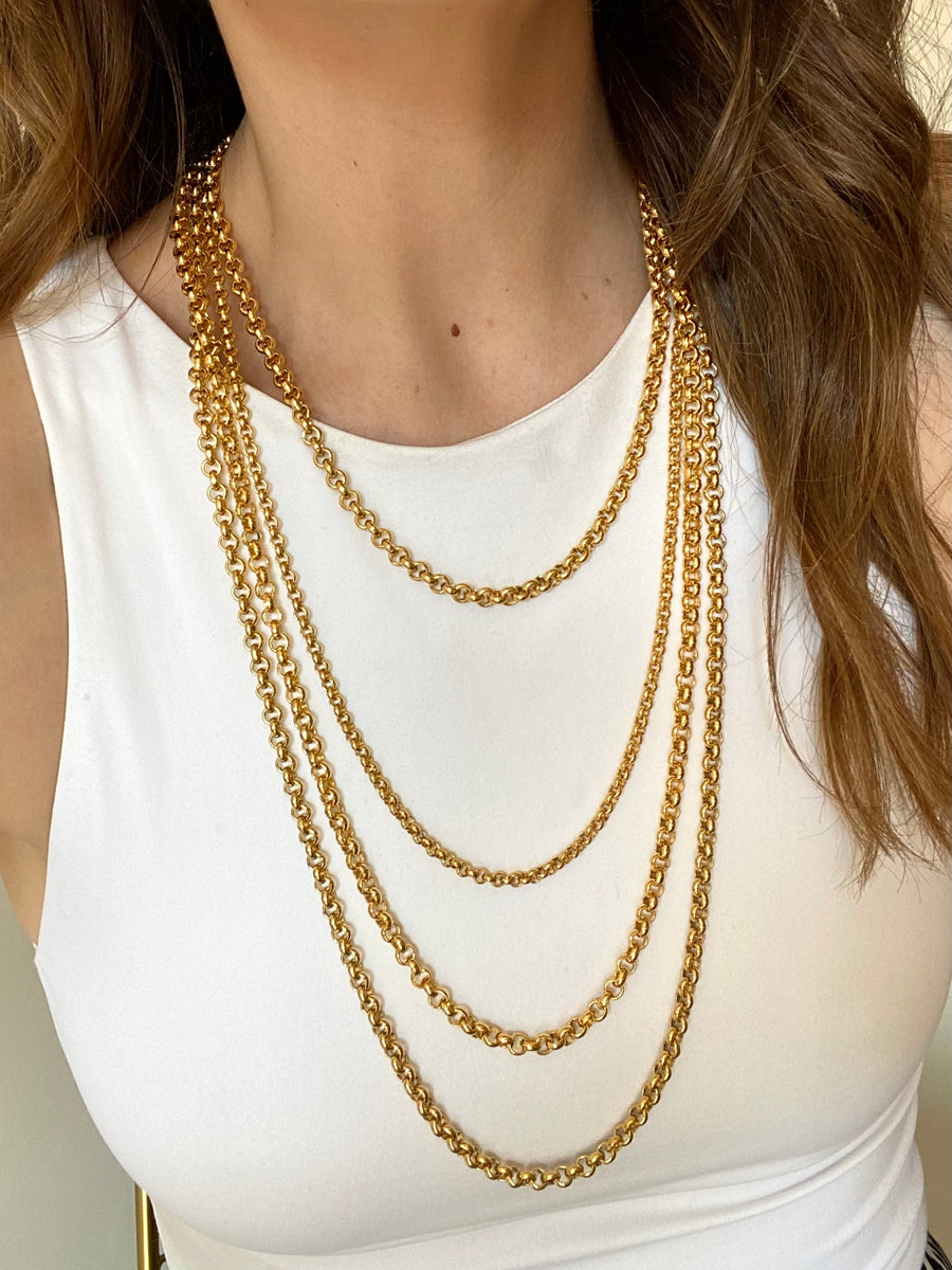 Gold Plated Cable Chain Necklace - Choice of length