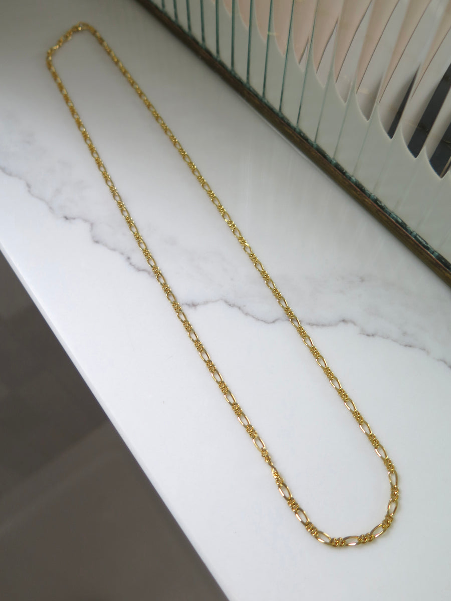 Gold Plated Fine Figaro Chain - 23