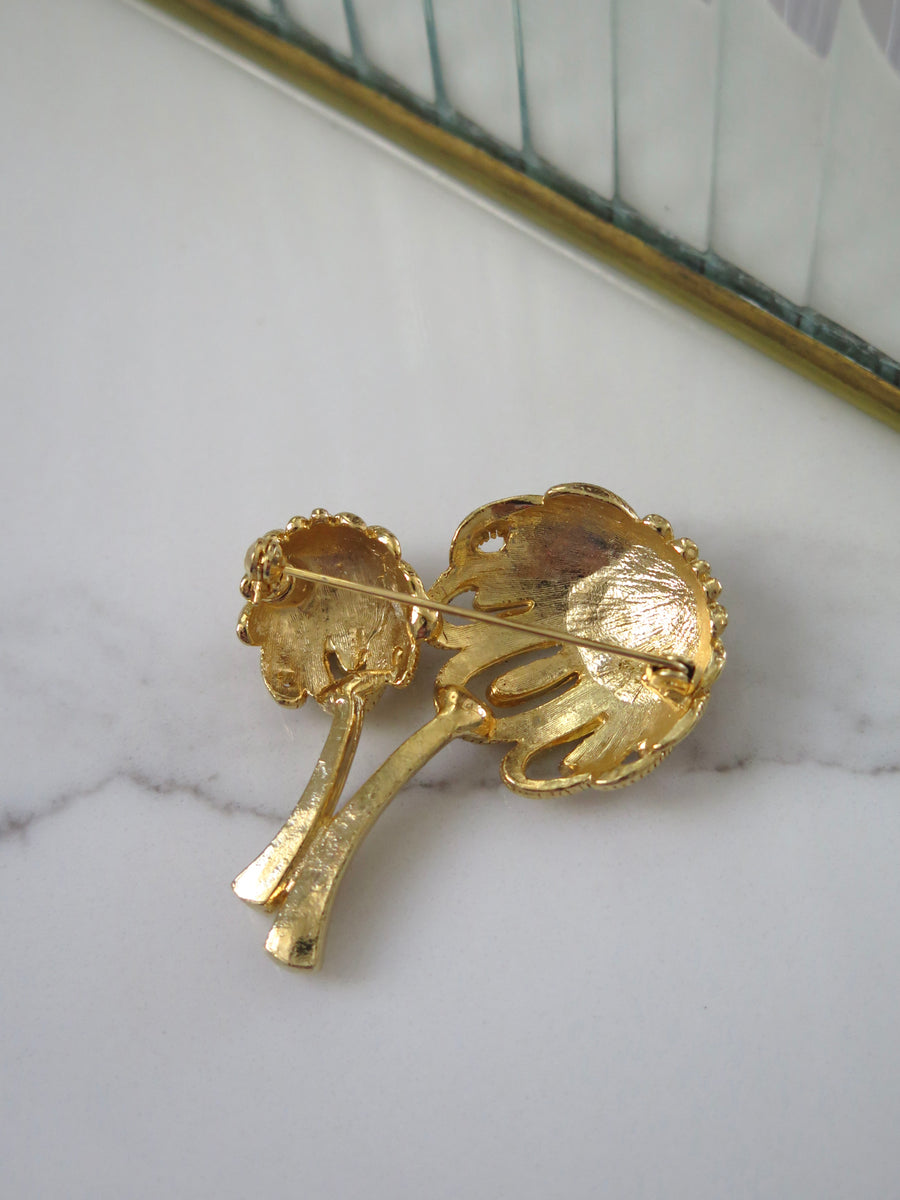 Gold Plated Palm Brooch