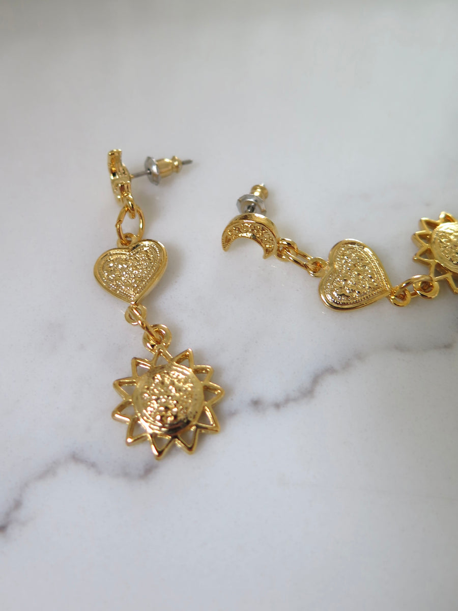 Gold Plated Celestial Earrings