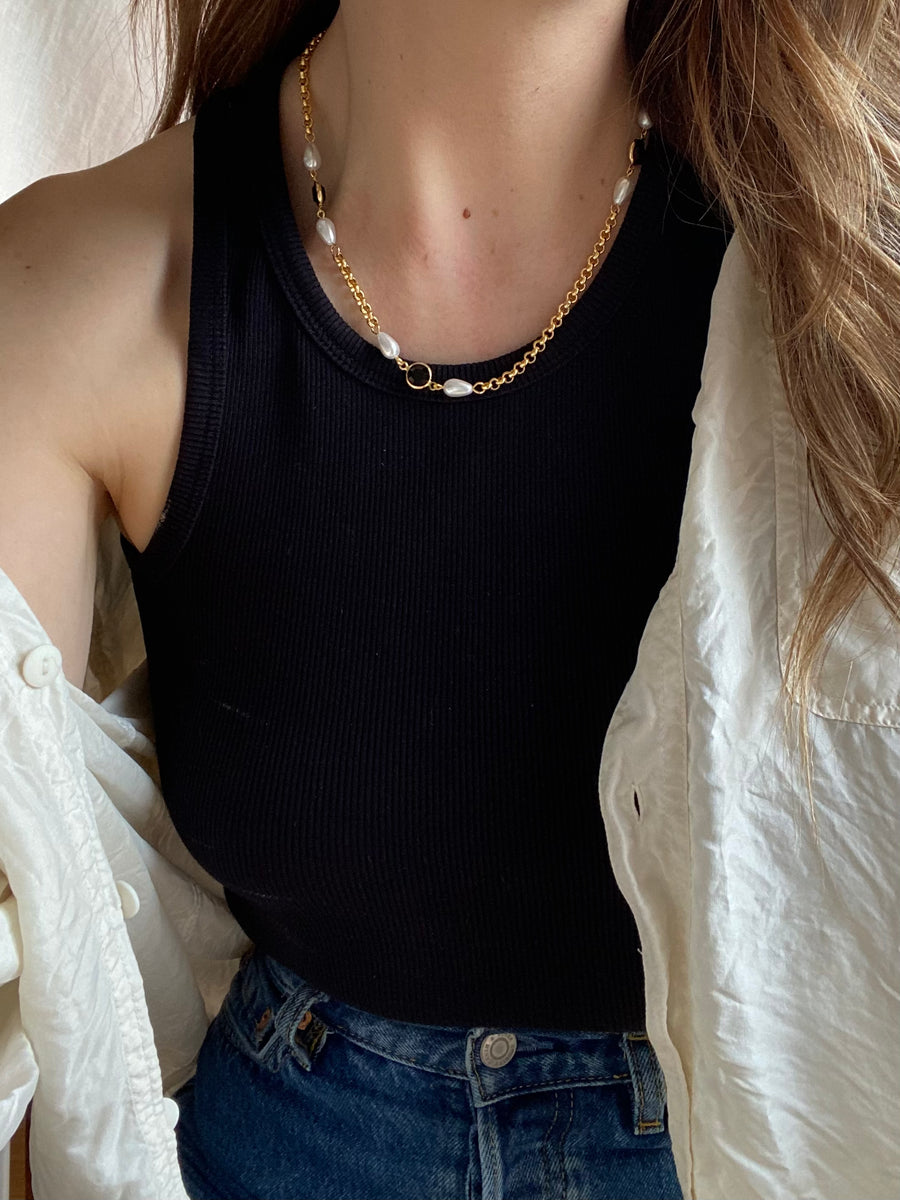 Gold Plated Jewelled Necklace - 17