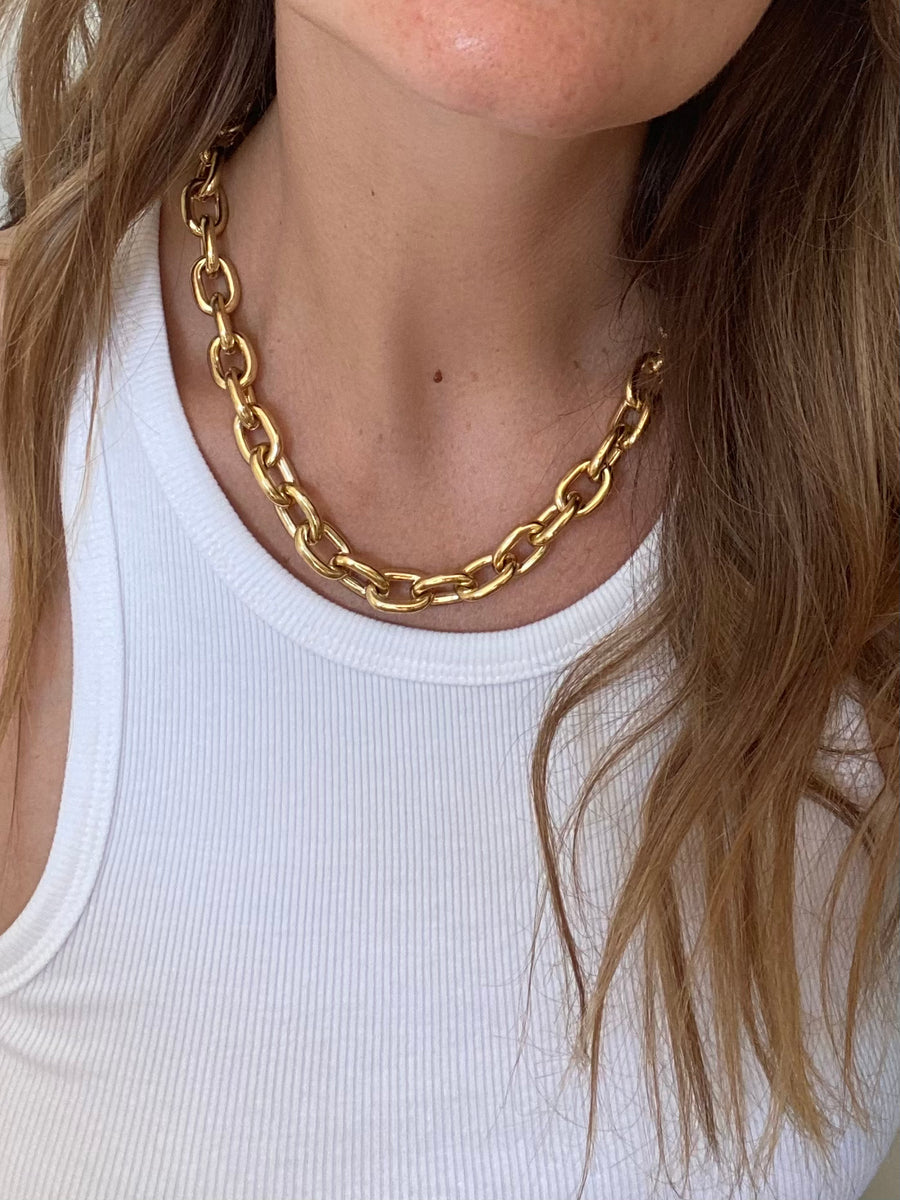Gold Plated Chunky Chain Necklace - 18