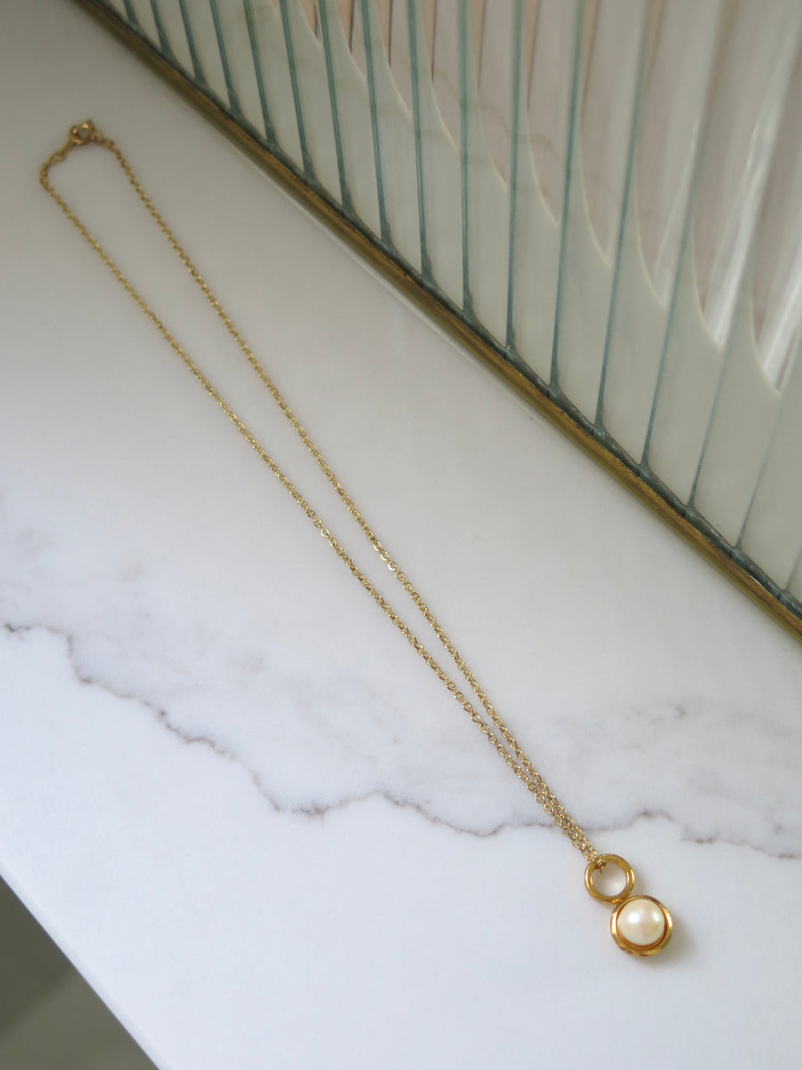 Gold Plated Faux Pearl Necklace - Choice of Chain