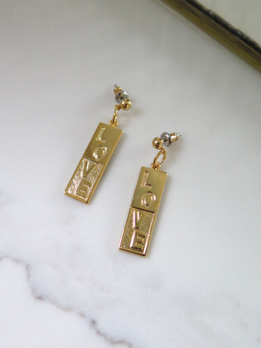 Gold Plated Love Earrings