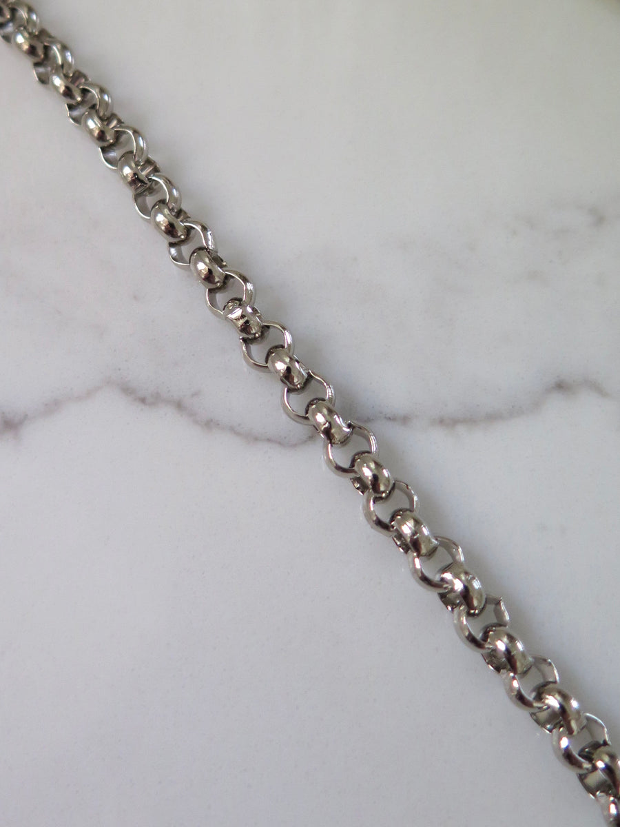Silver Plated Cable Chain Necklace - 24