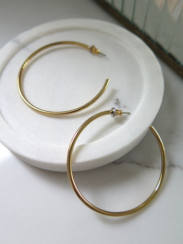 Gold Plated Large Thin Hoops