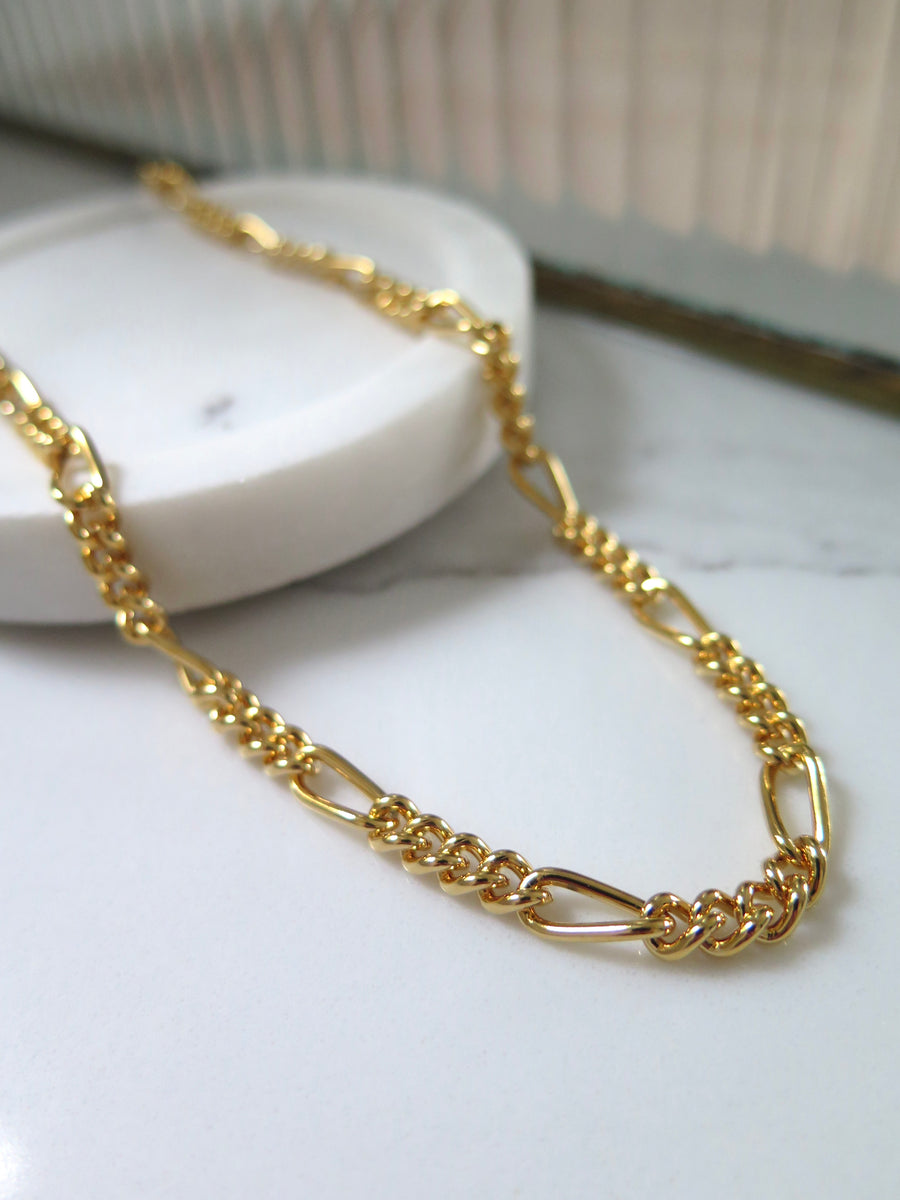 Gold Plated Figaro Chain - 19
