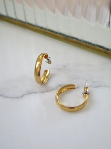 Gold Plated Small Half Hoops
