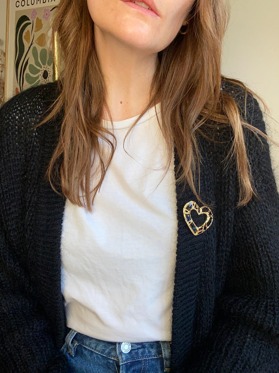 Gold Plated Heart Brooch