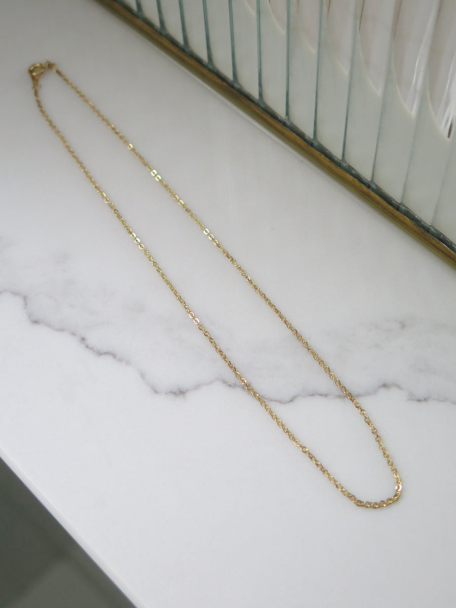 Gold Plated Fine Cable Chain - 16