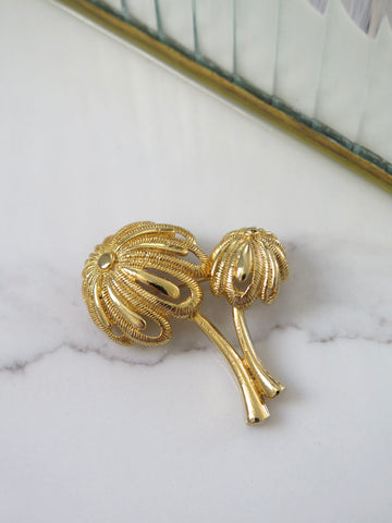 Gold Plated Palm Brooch