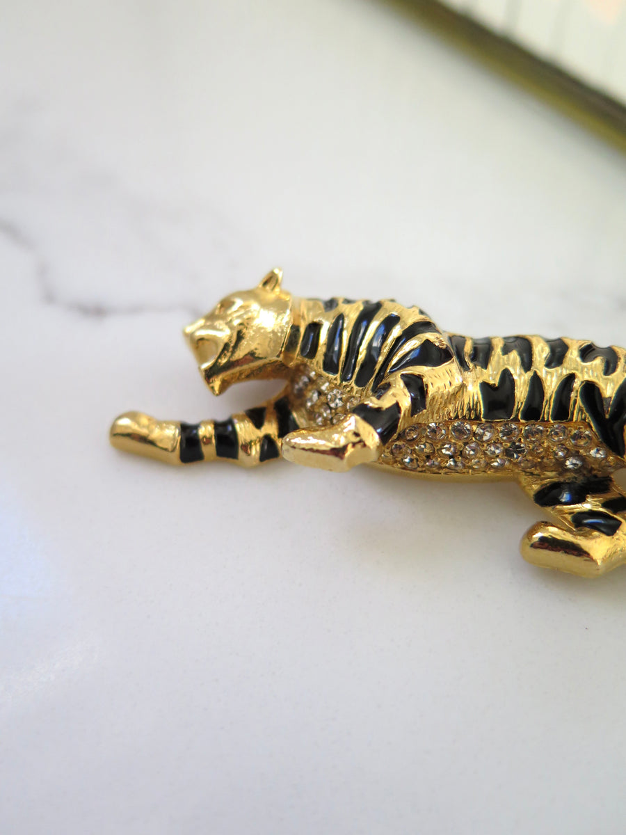 Gold Plated Leopard Brooch