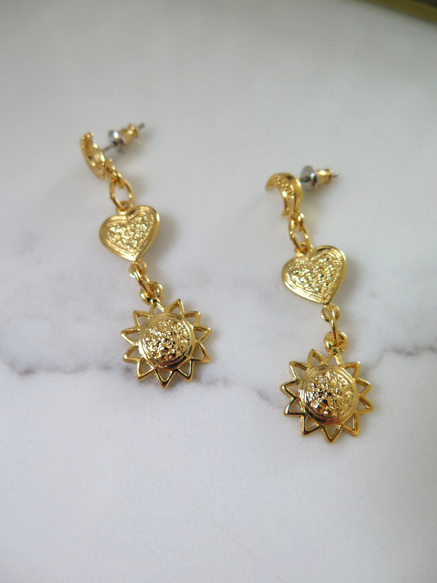 Gold Plated Celestial Earrings