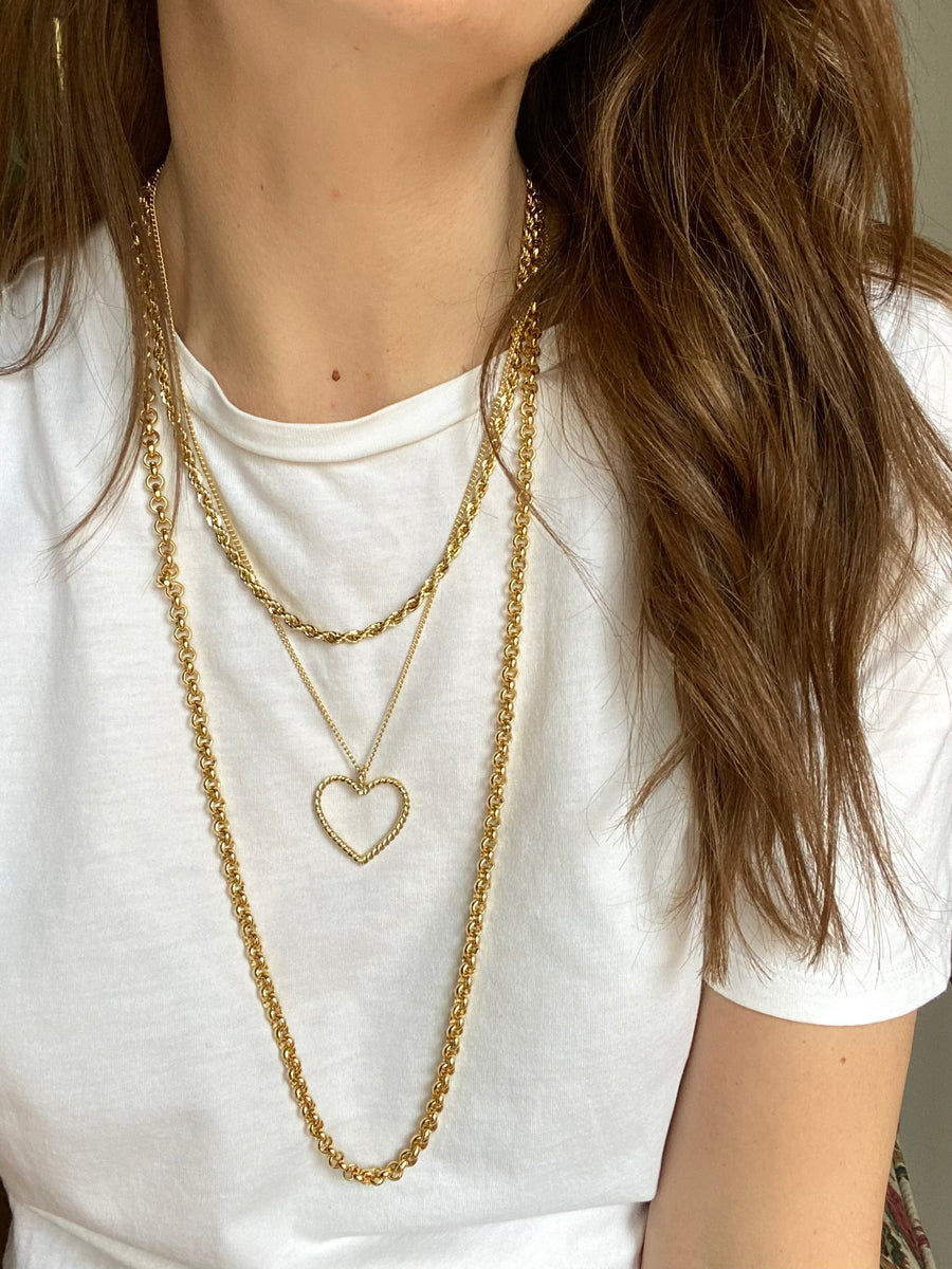 Gold Plated Rope Chain Necklace - 18