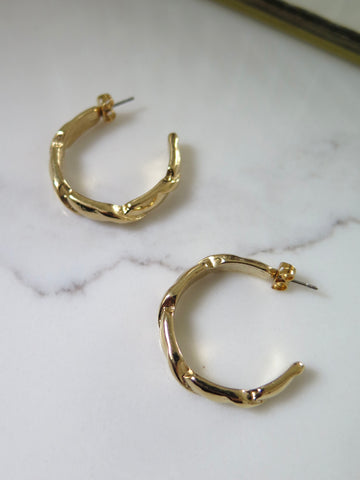 Gold Plated Twist Hoops