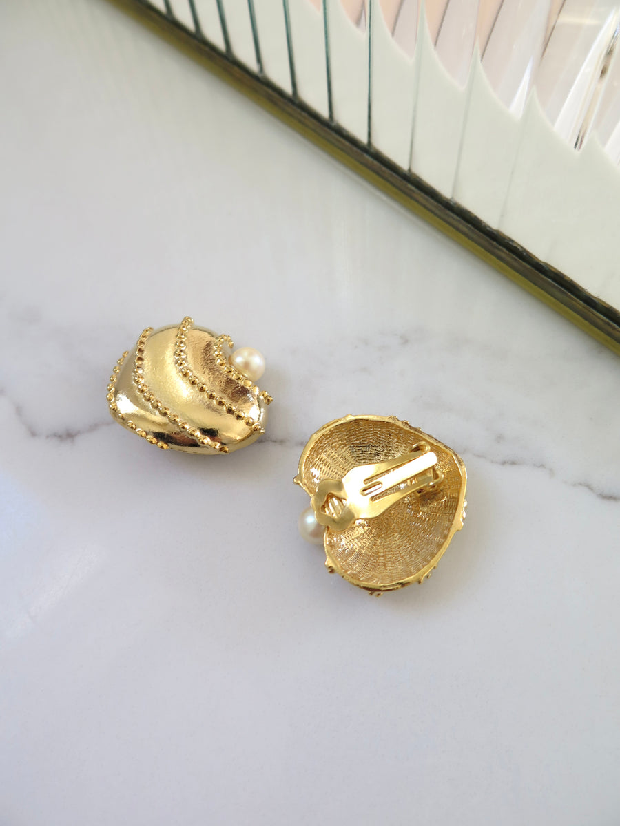 Gold Plated Heart Clip-On Earrings